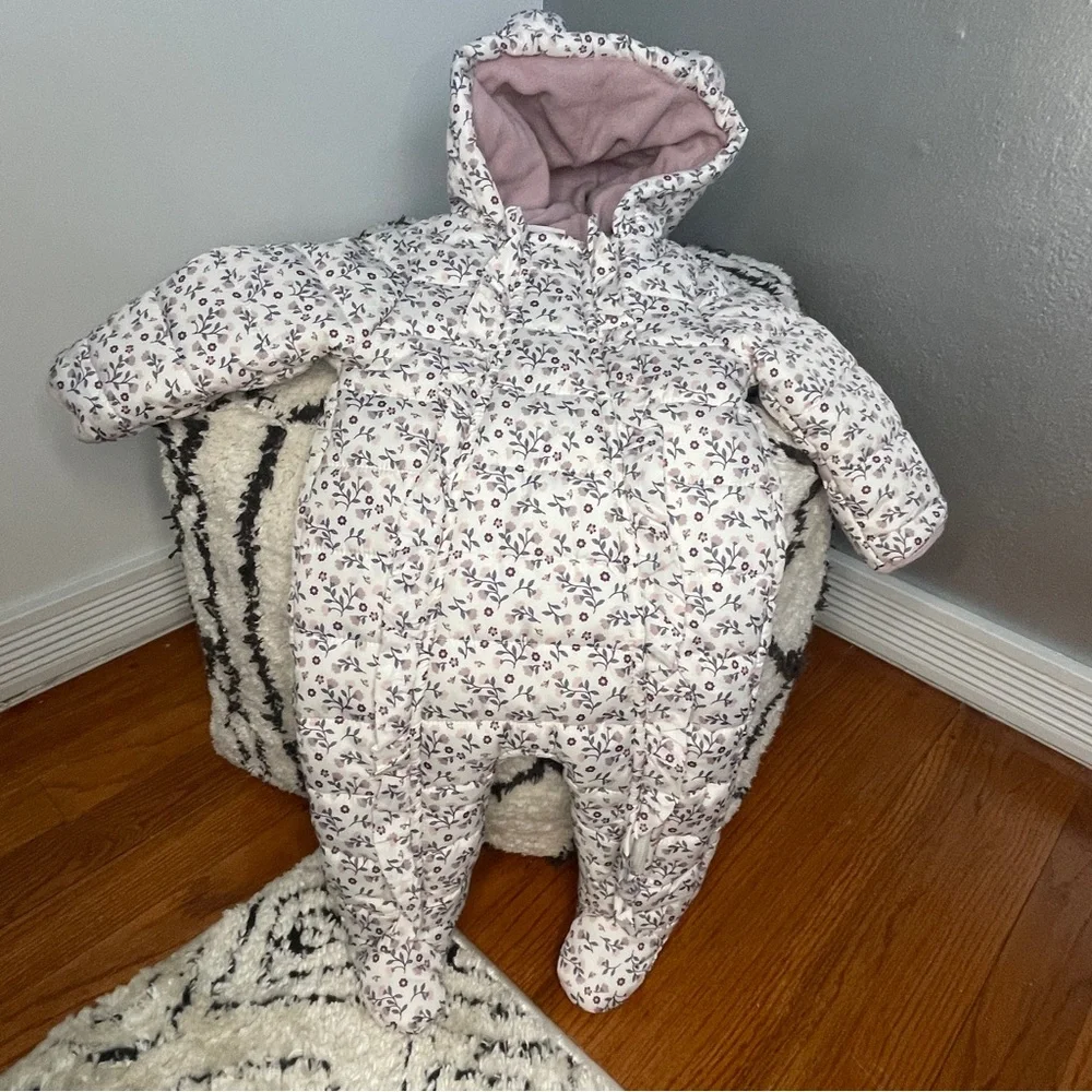 Little Lass Baby Floral Fleece-Lined Puffer Snowsuit Bunting 3–6M Winter